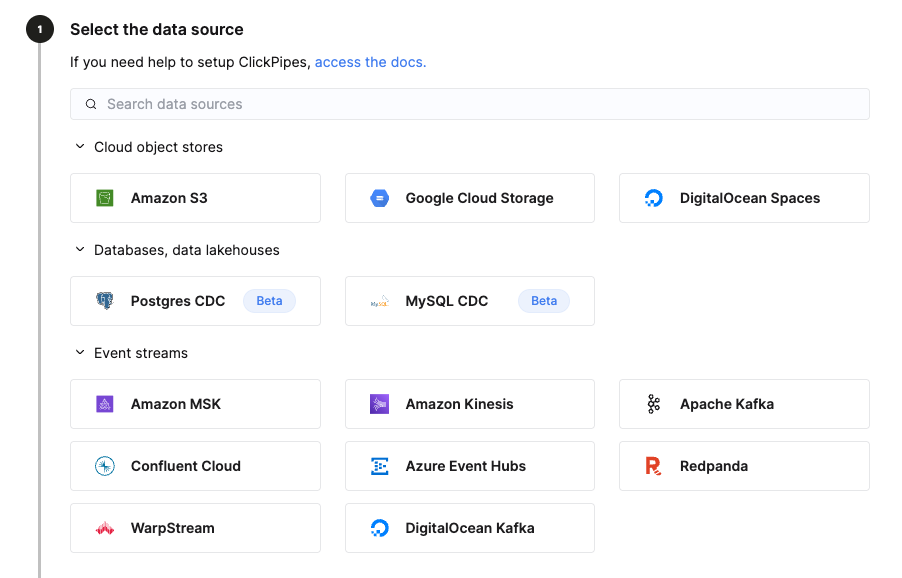 Select data source - Zoomed